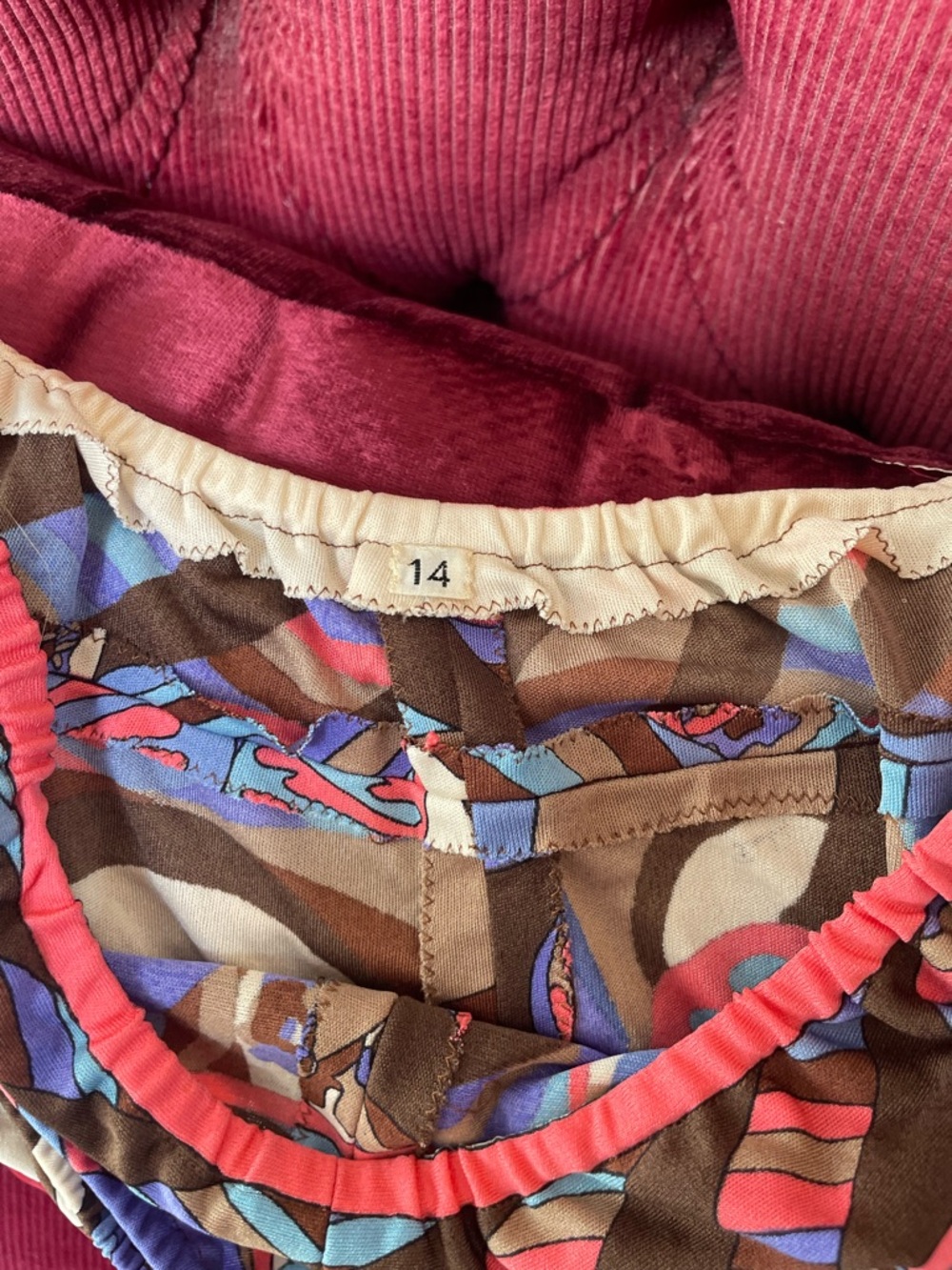 Emilio Pucci Brown, Blue and Pink Geometric Strap Maxi Dress with underwear - Picture 12 of 13